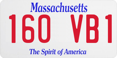 MA license plate 160VB1