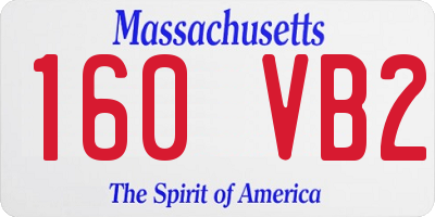 MA license plate 160VB2
