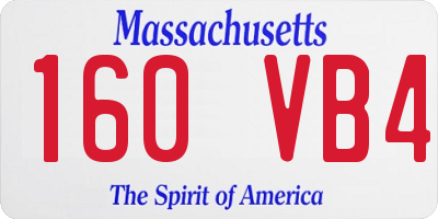 MA license plate 160VB4