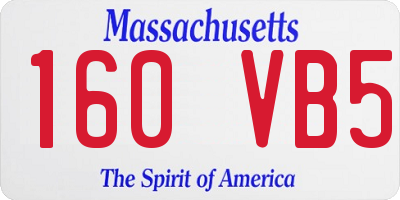 MA license plate 160VB5