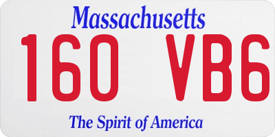 MA license plate 160VB6