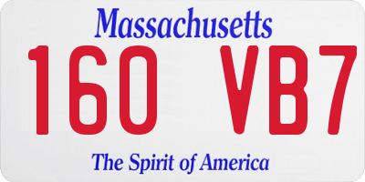 MA license plate 160VB7