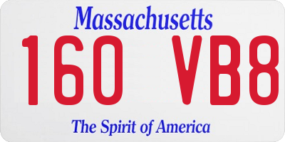 MA license plate 160VB8