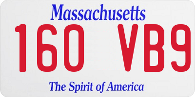 MA license plate 160VB9