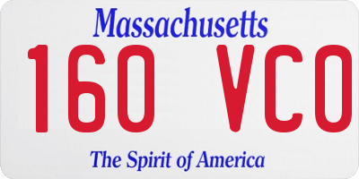 MA license plate 160VC0