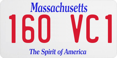 MA license plate 160VC1