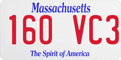 MA license plate 160VC3