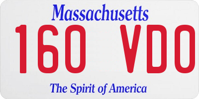 MA license plate 160VD0