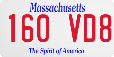 MA license plate 160VD8
