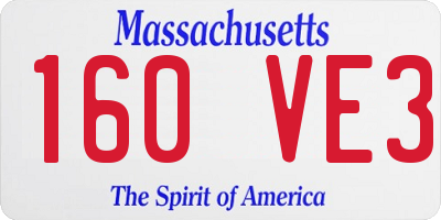 MA license plate 160VE3