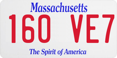 MA license plate 160VE7