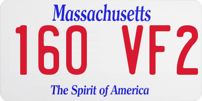 MA license plate 160VF2