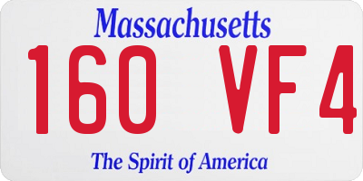 MA license plate 160VF4