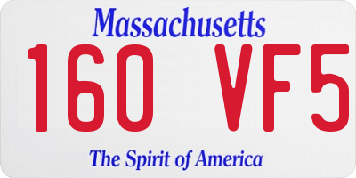 MA license plate 160VF5