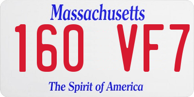 MA license plate 160VF7