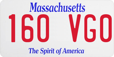 MA license plate 160VG0