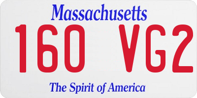 MA license plate 160VG2