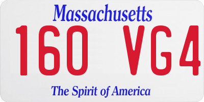 MA license plate 160VG4