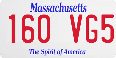 MA license plate 160VG5