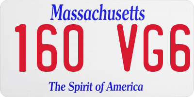 MA license plate 160VG6