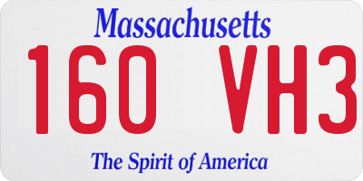MA license plate 160VH3