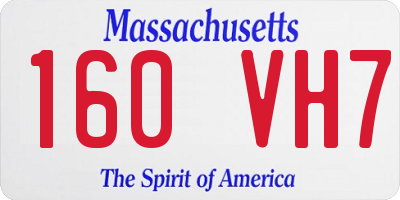 MA license plate 160VH7