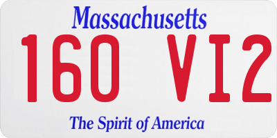 MA license plate 160VI2