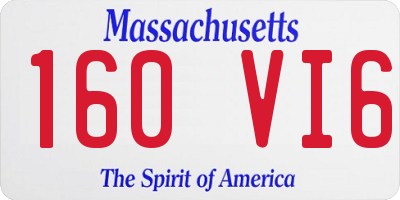 MA license plate 160VI6
