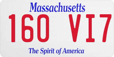MA license plate 160VI7