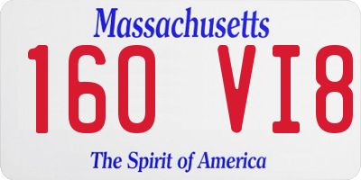 MA license plate 160VI8
