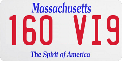 MA license plate 160VI9