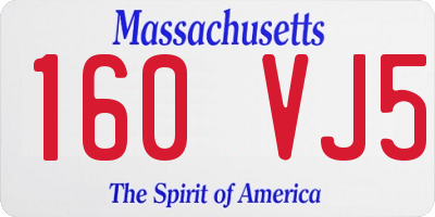 MA license plate 160VJ5