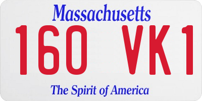 MA license plate 160VK1