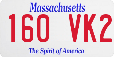 MA license plate 160VK2