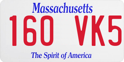MA license plate 160VK5