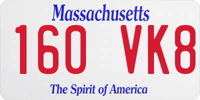 MA license plate 160VK8