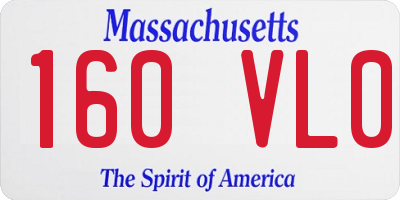 MA license plate 160VL0