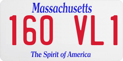 MA license plate 160VL1