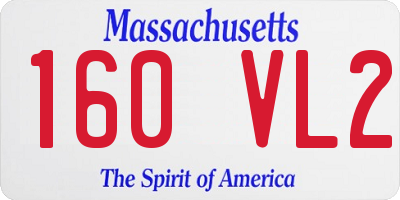 MA license plate 160VL2