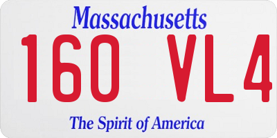 MA license plate 160VL4