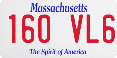 MA license plate 160VL6