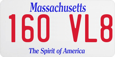 MA license plate 160VL8