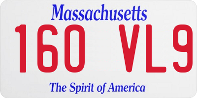 MA license plate 160VL9