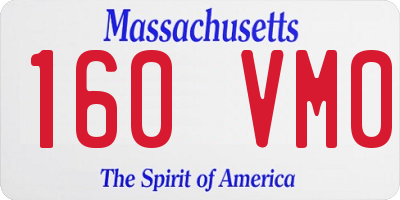 MA license plate 160VM0