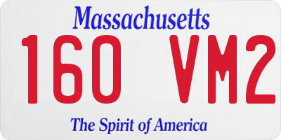 MA license plate 160VM2