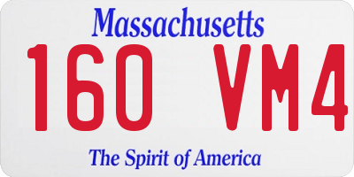 MA license plate 160VM4