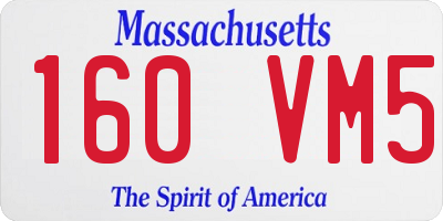 MA license plate 160VM5