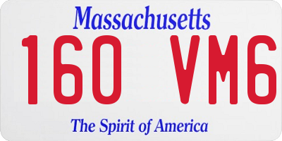 MA license plate 160VM6