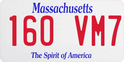 MA license plate 160VM7