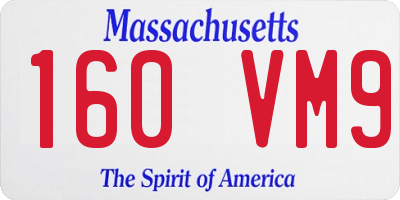 MA license plate 160VM9